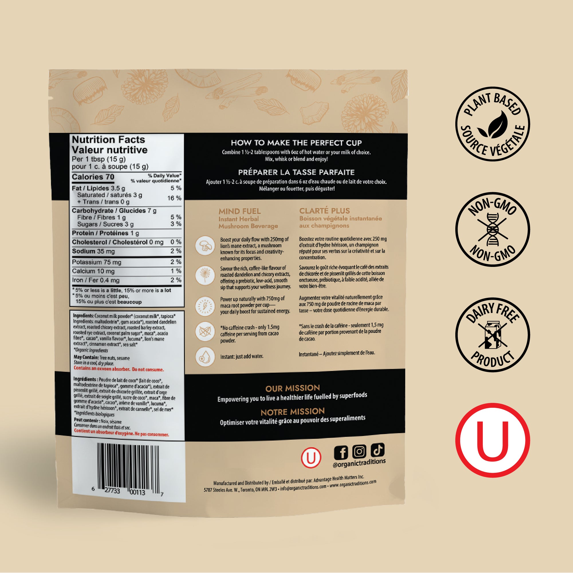 Mind Fuel Caffeine-Free Mushroom Coffee Alternative